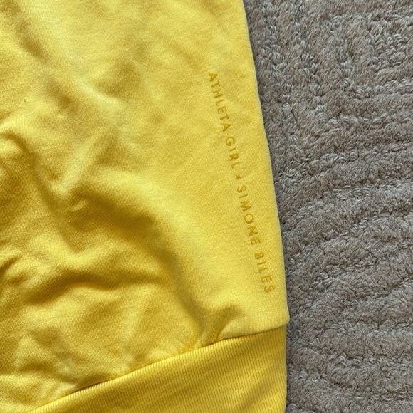 ATHLETA GIRL 14 Yellow x Simone Biles "Because I Can" Hoodie Kangaroo Pouch - Picture 4 of 10